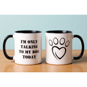 Heute rede ich nur mit meinem Hund Lustiger Introv Tasse