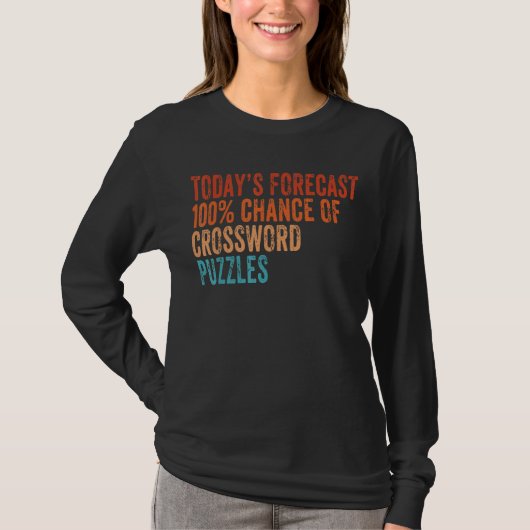 Heute S Forecast 100 Crossword Puzzles Funny Vinta T-Shirt (Vorderseite)