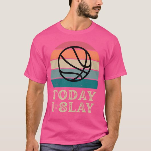 Heute schlage ich Basketball (dunkler Hintergrund) T-Shirt (Vorderseite)