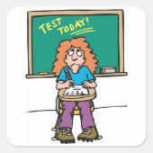 Heute testen quadratischer aufkleber (Vorderseite)