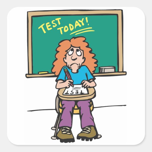 Heute testen quadratischer aufkleber (Vorderseite)