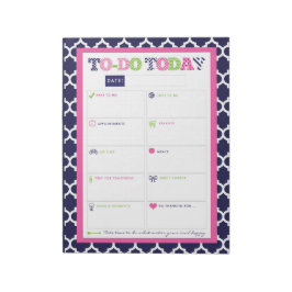 Heute tun - Preppy Prints & Patterns Notepad Notizblock