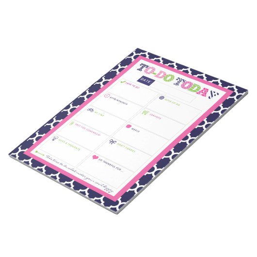 Heute tun - Preppy Prints & Patterns Notepad Notizblock (angewinkelt)