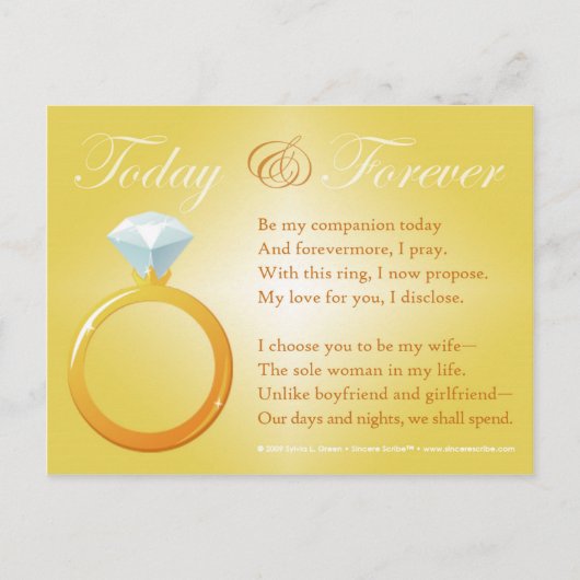 Heute und für immer postkarte (Vorderseite)