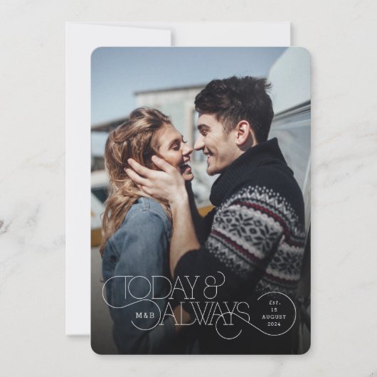 Heute und immer Hochzeitseinladung Einladung (Vorderseite)