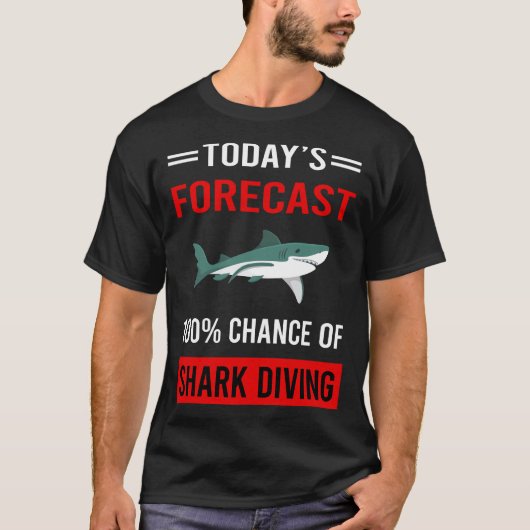 Heute Vorhersage Shark Diver T-Shirt (Vorderseite)