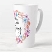 Heute wähle ich Freude Inspiration Zitat rosa Bläs Milchtasse (Rechte Ecke)