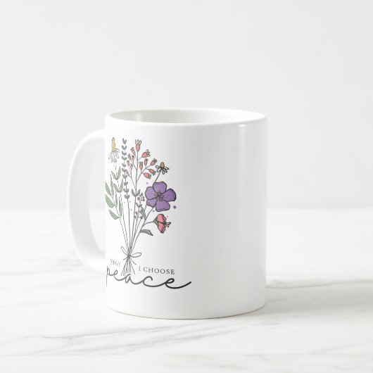 Heute wähle ich Frieden Kaffeetasse (Vorderseite Links)