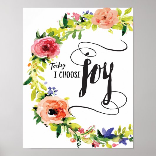 Heute wähle ich Joy Art Print Poster (Vorne)