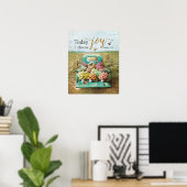 Heute wähle ich Joy Hummingbird Poster (Heimbüro)