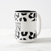Heute wähle ich Joy Leopard Muster Zwei-Tone-Tasse Zweifarbige Tasse (VorderseiteRechts)