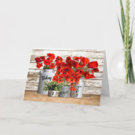 Heute wähle ich Joy Poppies Faltes Grußkarte Karte