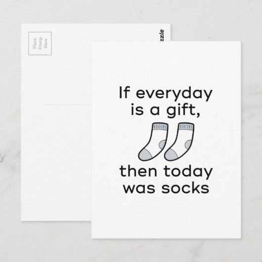 Heute waren Socken Postkarte (Vorne/Hinten)