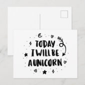 Heute werde ich ein Einhorn sein Postkarte (Vorne/Hinten)