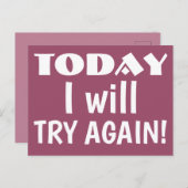 HEUTE werde ich erneut versuchen, ein Cooles Motiv Postkarte (Vorne/Hinten)