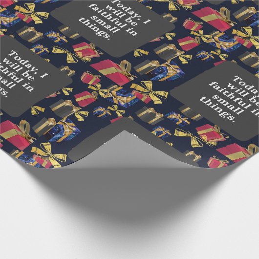 Heute werde ich in kleinen Dingen treu sein. Geschenkpapier (Ecke)