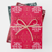 Heute werde ich voller Freude im Herrn sein. Geschenkpapier Set (Beispiel)