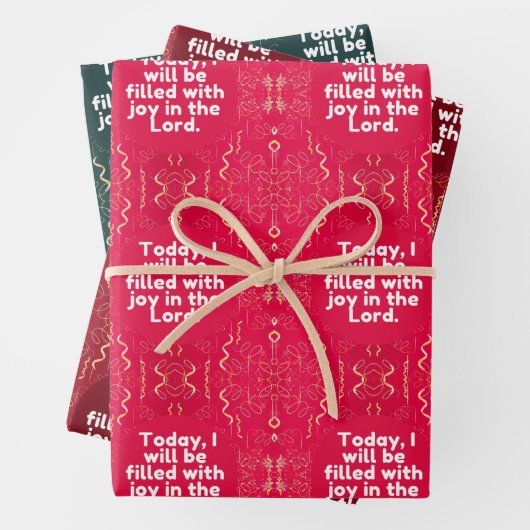Heute werde ich voller Freude im Herrn sein. Geschenkpapier Set (Beispiel)