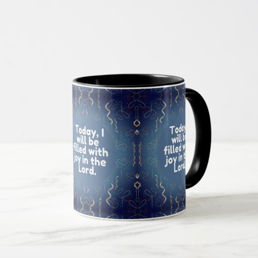 Heute werde ich voller Freude im Herrn sein. Tasse (VorderseiteRechts)
