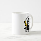 Heute werde ich zwei Maishunde Skelett Albern Meme Kaffeetasse (VorderseiteRechts)