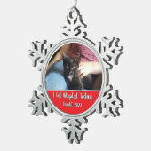 Heute wurde ich adoptiert Schneeflocke Bilderrahme Schneeflocken Zinn-Ornament (Rechts)