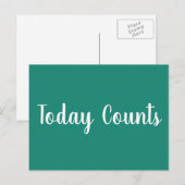 Heute zählt aquamarin - motivierend Postkarte (Vorne/Hinten)