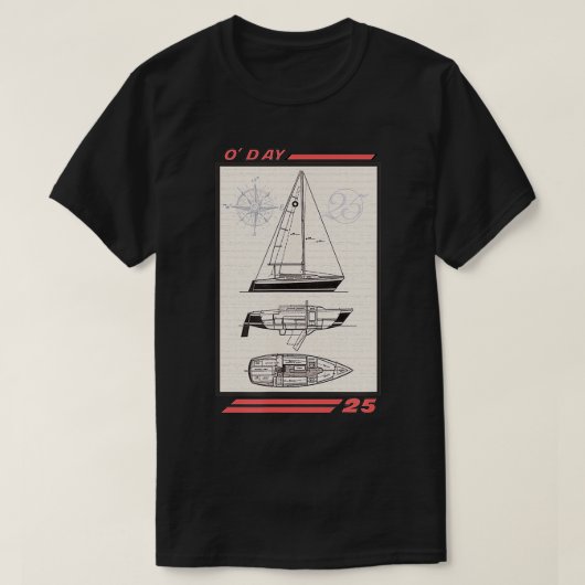 Heute Zeichne die Sailboat Line 25 T-Shirt (Design vorne)