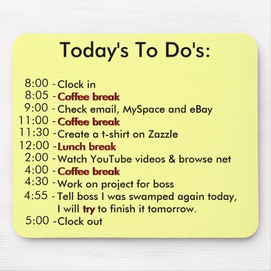 Heutig taten mousepad (Vorne)