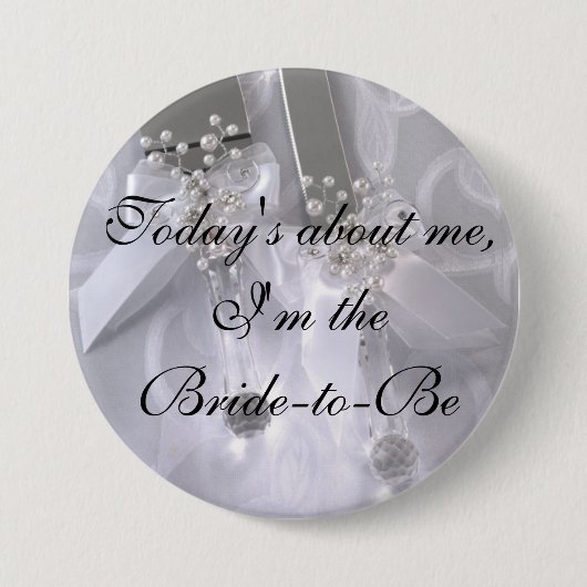 Heutig über mich, bin ich theBride Button (Vorderseite)