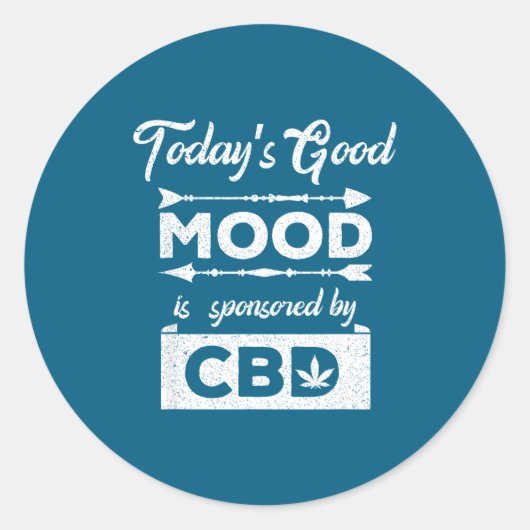Heutige Gute Laune Gesponsert Cbd Runder Aufkleber (Vorderseite)