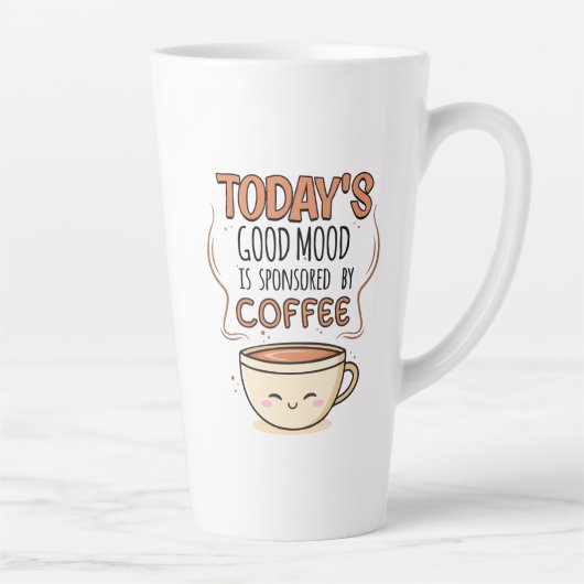 Heutige Gute Laune Wird Von Kaffee Gesponsert Milchtasse (Rechts)