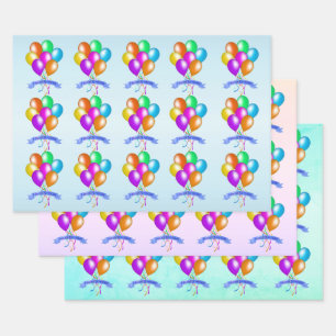Heutige helle Ballons zum Geburtstag Geschenkpapier Set