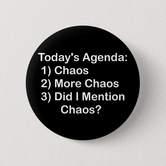 Heutige Tagesordnung: Chaos Button (Vorderseite)