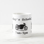 Heutige Zeitplan-Tasse - Kaffee, 2wheels u. Bier Kaffeetasse (Mittel)