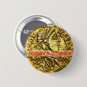 Heutiger Sieger-Goldmünze-Medaillen-Knopf Button (Vorne & Hinten)