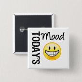 Heutiger Stimmungsehr glücklicher Emoticon Button (Vorne & Hinten)