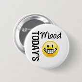 Heutiger Stimmungsehr glücklicher Emoticon Button (Vorne & Hinten)