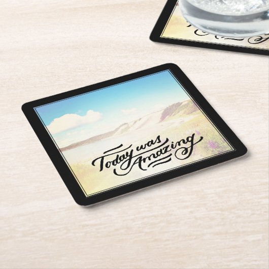 Heutiger Tag war fantastisch Rechteckiger Pappuntersetzer (angewinkelt)