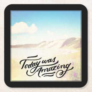 Heutiger Tag war fantastisch Rechteckiger Pappuntersetzer