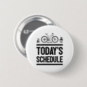 Heutiger Zeitplan Mountainbiken Radfahren Vintage  Button (Vorne & Hinten)