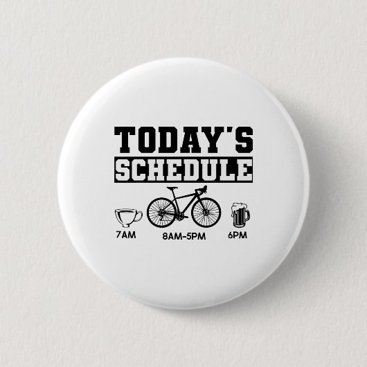 Heutiger Zeitplan Mountainbiken Radfahren Vintage Button (Vorderseite)