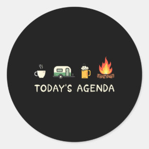 Heutiges Agenda Kaffee Lagerfeuer Bierliebhaber Ca Runder Aufkleber