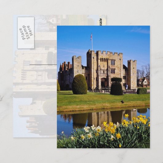 Hever Castle, Kent Blume Postkarte (Vorne/Hinten)