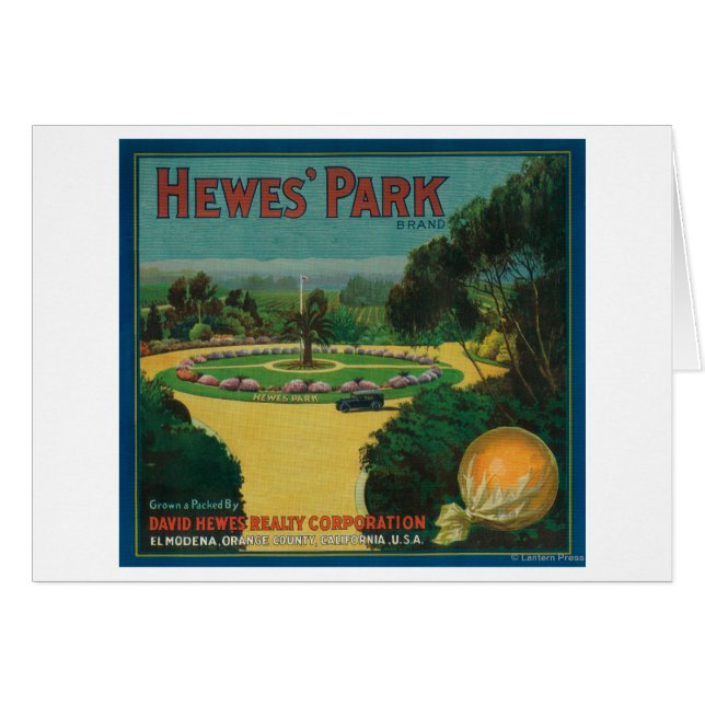 Hewe's Park Orange LabelEl Modena, CA (Vorderseite (Horizontal))