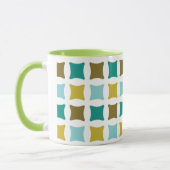Hex Box Square Mitte Mod Print Muster Gold Tasse (Links)