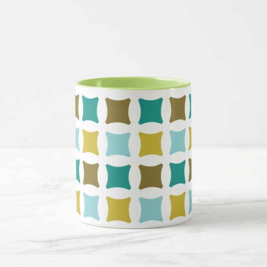 Hex Box Square Mitte Mod Print Muster Gold Tasse (Zentrum)