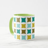 Hex Box Square Mitte Mod Print Muster Gold Tasse (Vorderseite Links)