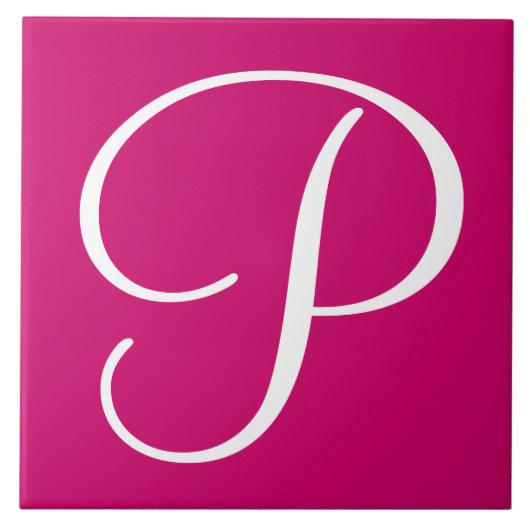 Hex cc0066 Farbnummer Monogramm Keramik Tile Fliese (Vorderseite)