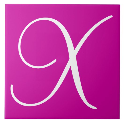 Hex cc0099 Farbnummer Monogramm Keramik Tile Fliese (Vorderseite)