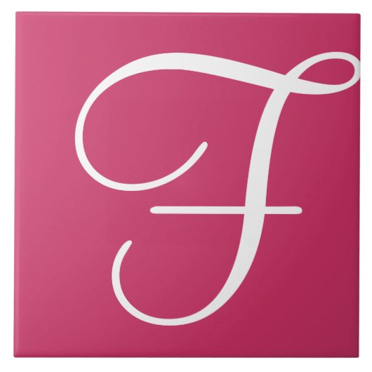 Hex cc3366 Farbnummer Monogramm Keramik Tile Fliese (Vorderseite)